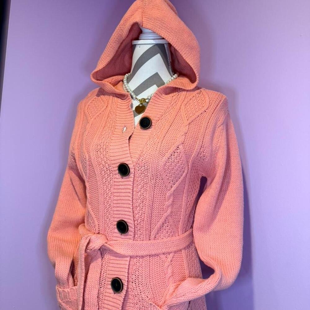 Pink knit sweater top with